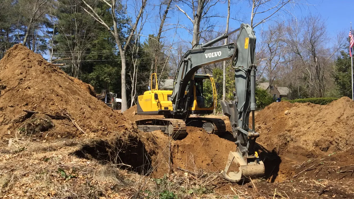 The owner-operator of Lodge Earthworks, Rob Lodge, operating a piece of heavy equipment or showcasing a project he has worked on.